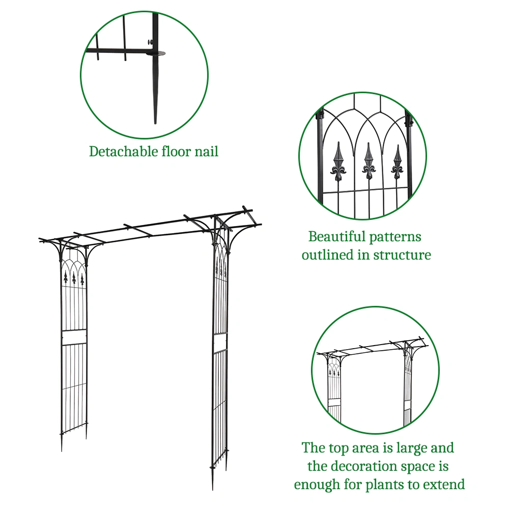 Flat Roof Wrought Iron Arches Plant Climbing Frame view 24