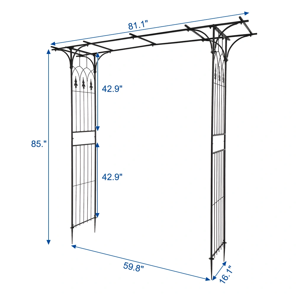 Flat Roof Wrought Iron Arches Plant Climbing Frame view 50