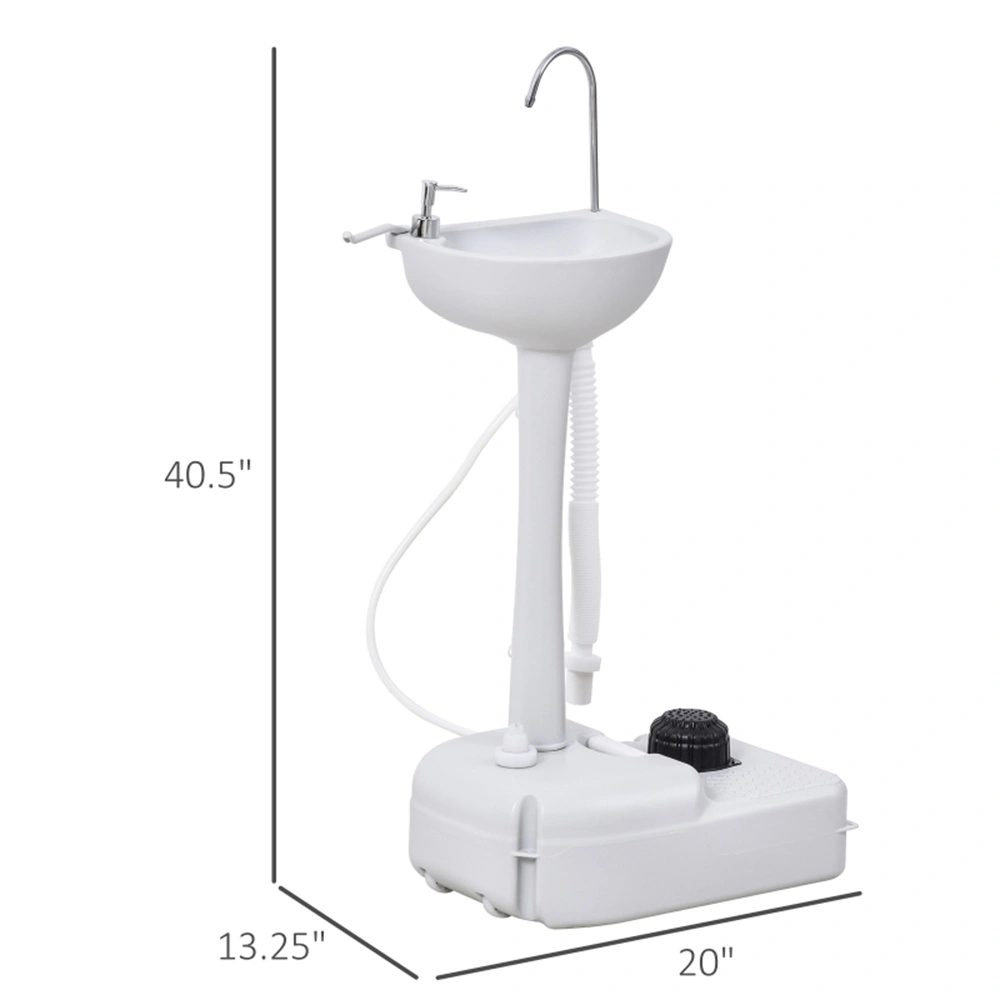 Portable Folding Camping Sink with Faucet, 2-Basin Collapsible Outdoor Wash Station, Waterproof Travel Kitchen Sink view 3