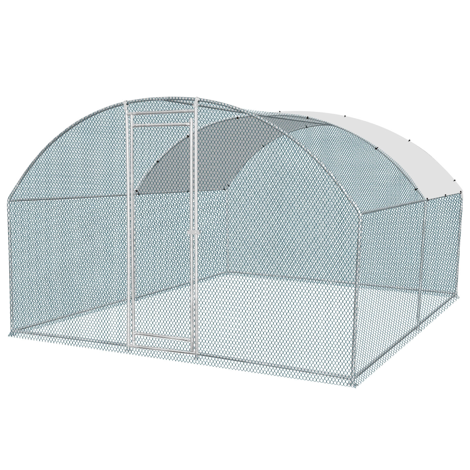 10 x 10 ft Large Metal Chicken Coop, Walk-in Poultry Cage Chicken Hen Run House with Waterproof Cover, Rabbits Cats Dogs Farm Pen for Outdoor Backyard Farm Garden view 10