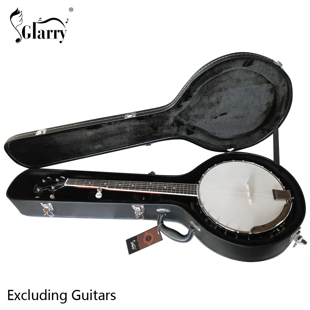5-String 6-String Microgroove Pattern Leather Wood Banjos Case Black view 14