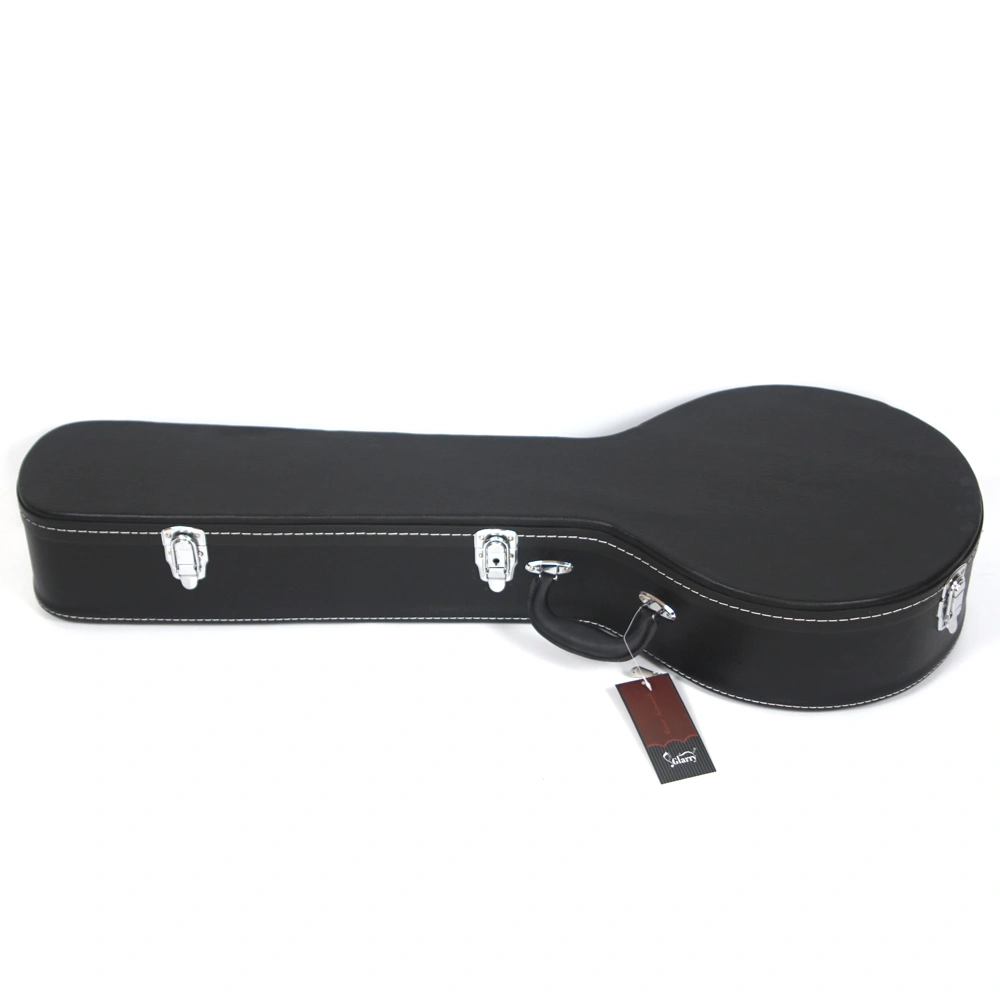 5-String 6-String Microgroove Pattern Leather Wood Banjos Case Black view 5