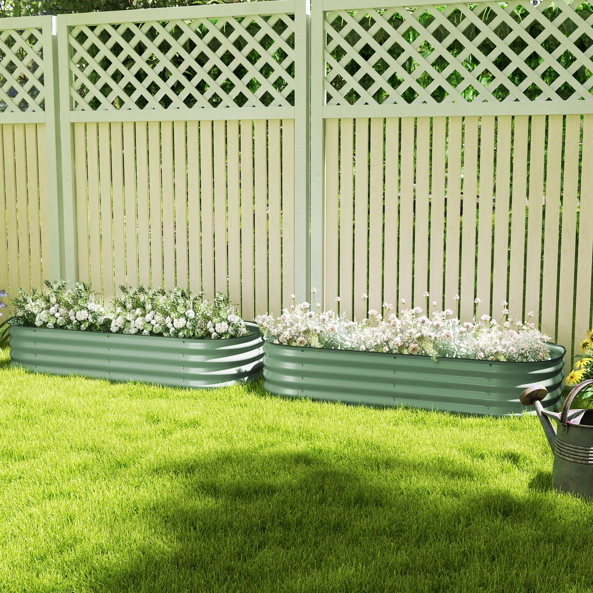 Elevated Garden Bed Kit - Large Raised Planter Box with Drainage, Weather-Resistant Wood, DIY Assembly