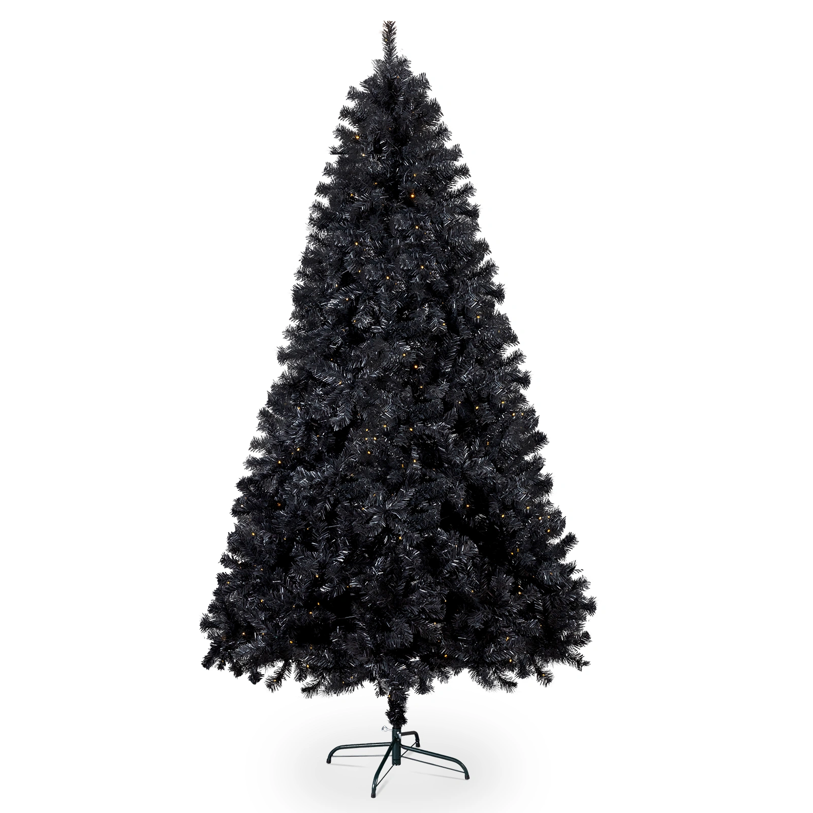7.5 FT Pre-lit Artificial Christmas Tree, Hinged Xmas Pine Tree with 1350 Branch Tips, 400 Lights and Remote Control for Holiday Party Office Home, Black view 14