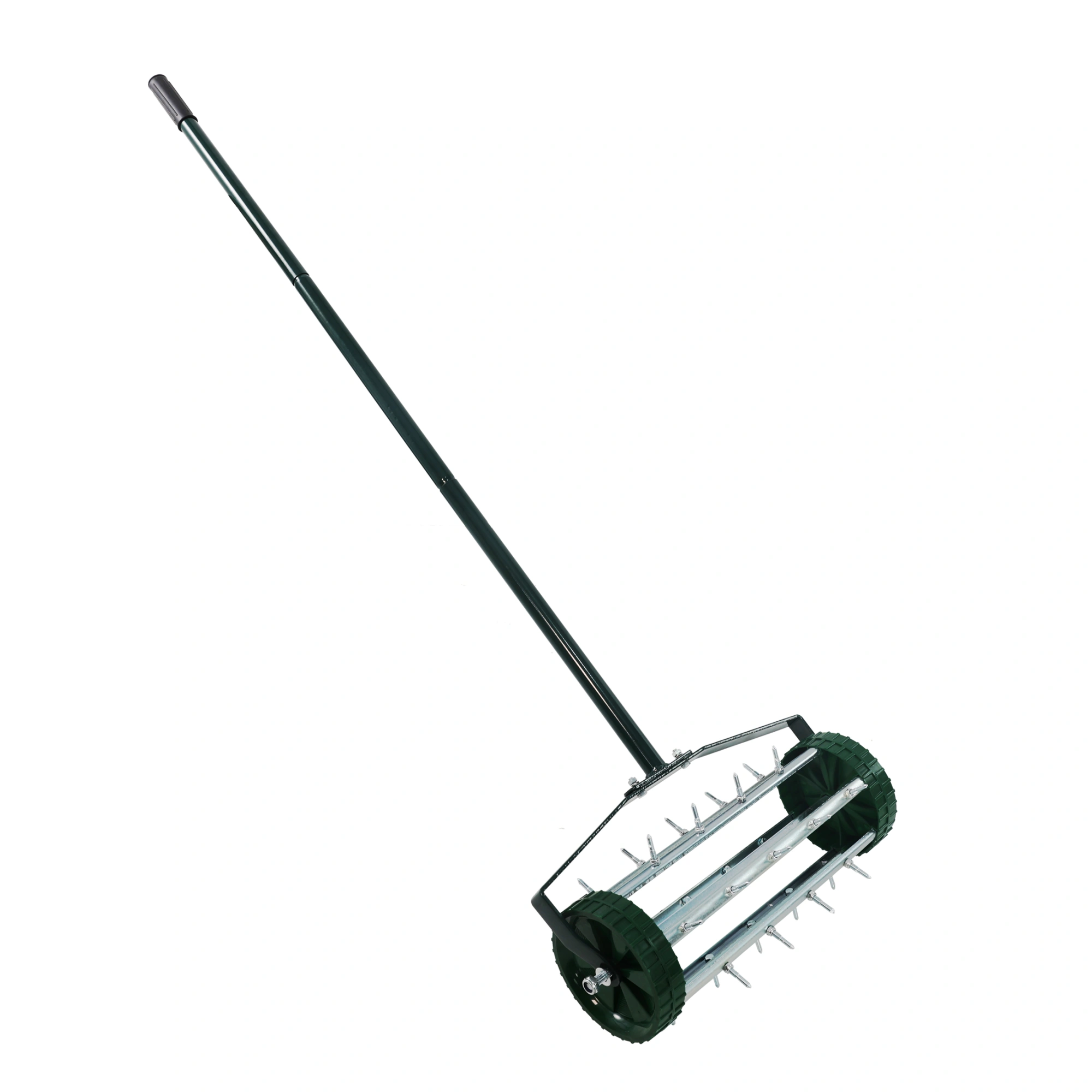 Heavy Duty Rolling Lawn Aerator,Rolling Lawn Aerator, Rotary Push Tine Spike Soil Lawn Aerator Gardening Tool with 3-Piece Long Steel Handle for Garden Yard Grass Maintenance,Not support self-pick up view 2