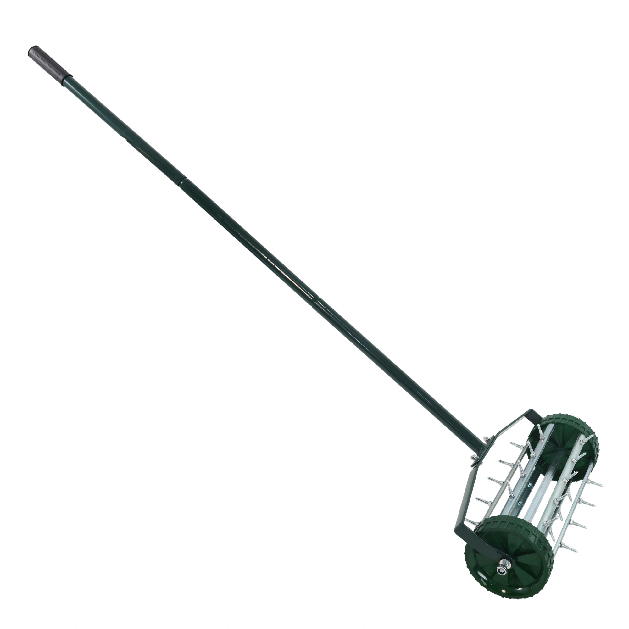 Heavy Duty Rolling Lawn Aerator,Rolling Lawn Aerator, Rotary Push Tine Spike Soil Lawn Aerator Gardening Tool with 3-Piece Long Steel Handle for Garden Yard Grass Maintenance,Not support self-pick up view 6