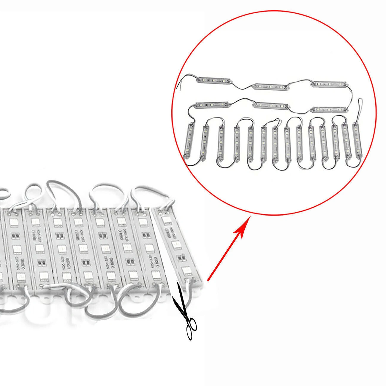 5050 SMD LED Strip Lights IP65 Waterproof, Super Bright 12V DC Ribbon Tape with Controller for Sign Light Bar view 9