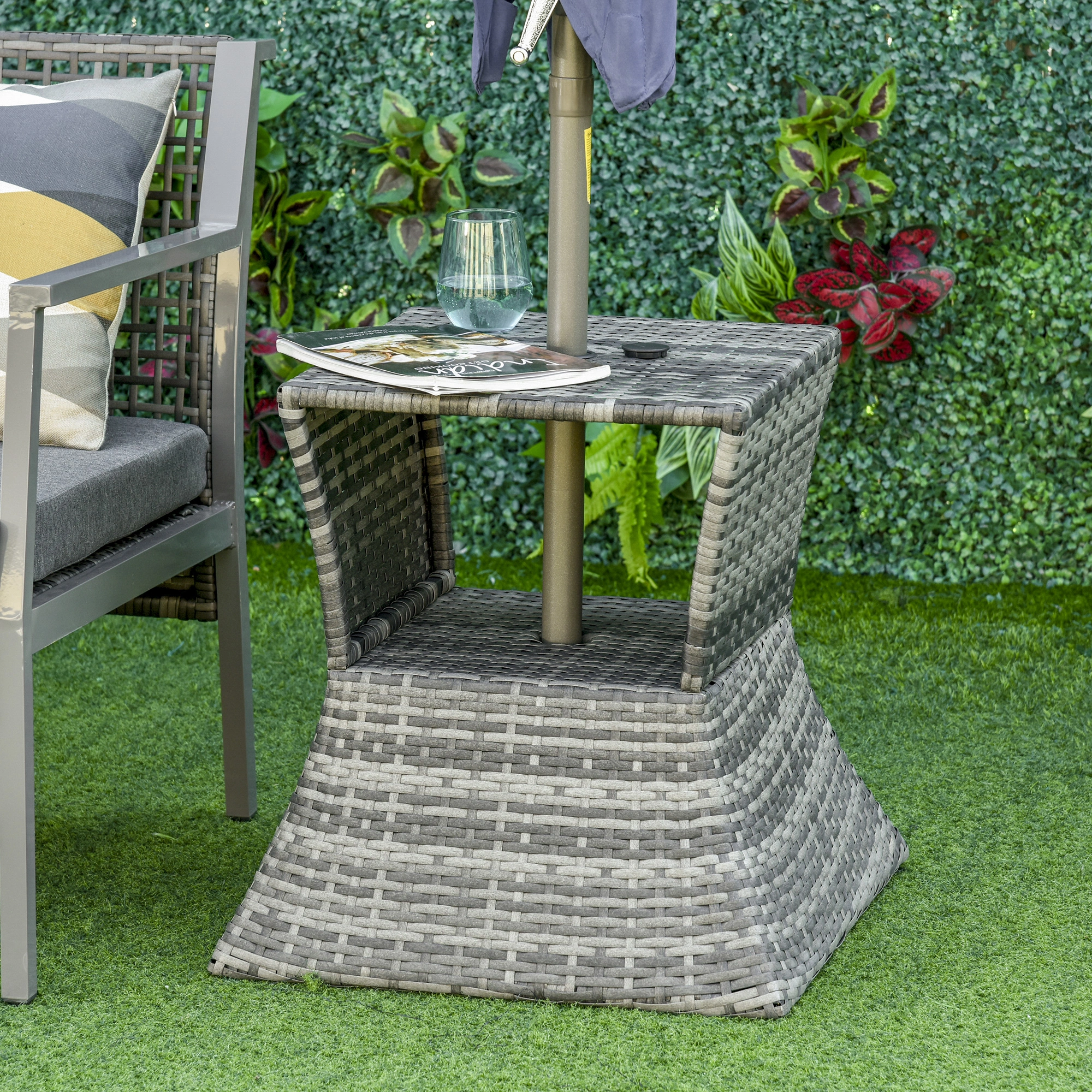 Rattan Coffee Table Indoor Outdoor Wicker Side Table