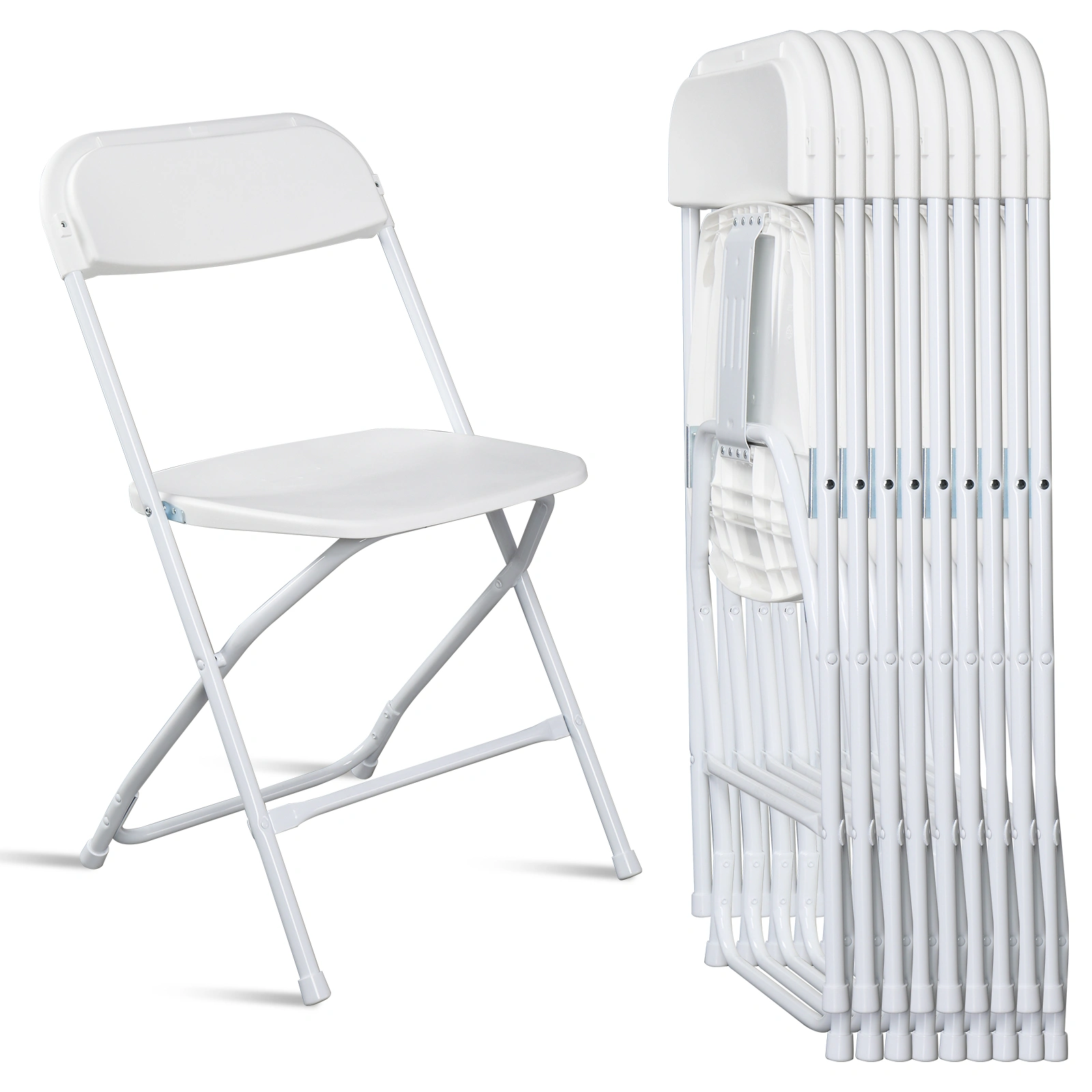 10pcs Injection Molding Classic Garden Plastic Folding Chair White view 16