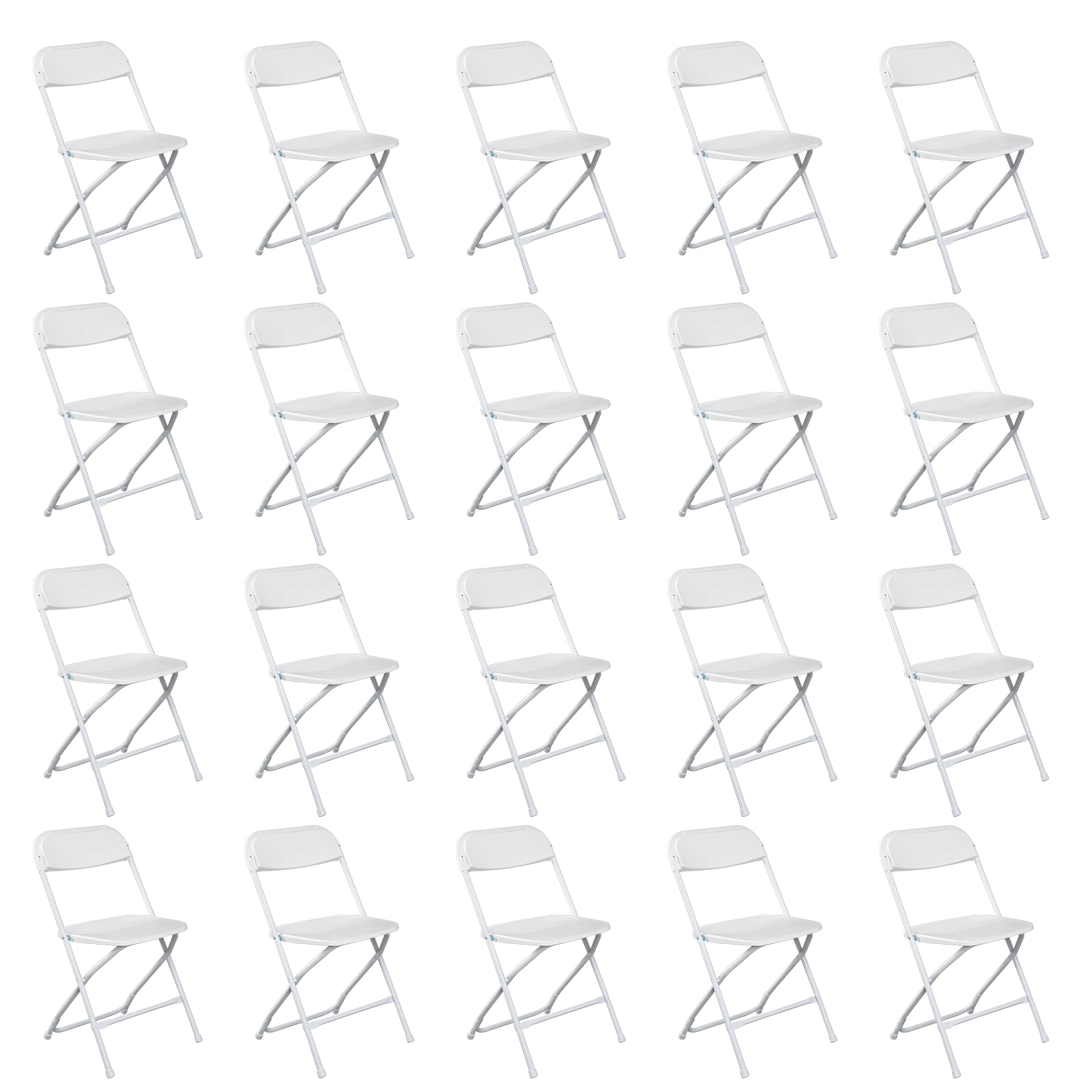 10pcs Injection Molding Classic Garden Plastic Folding Chair White view 2