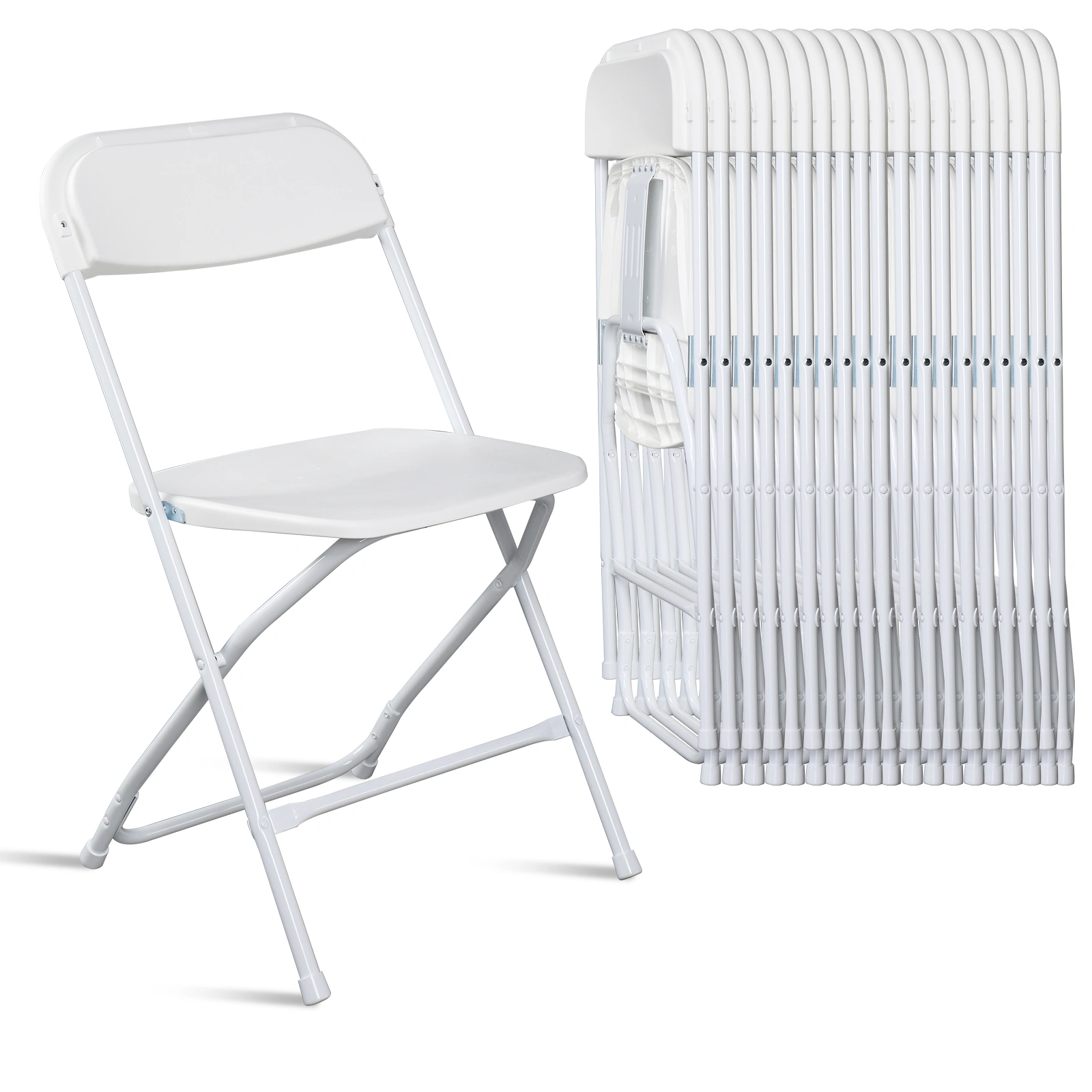 10pcs Injection Molding Classic Garden Plastic Folding Chair White view 5