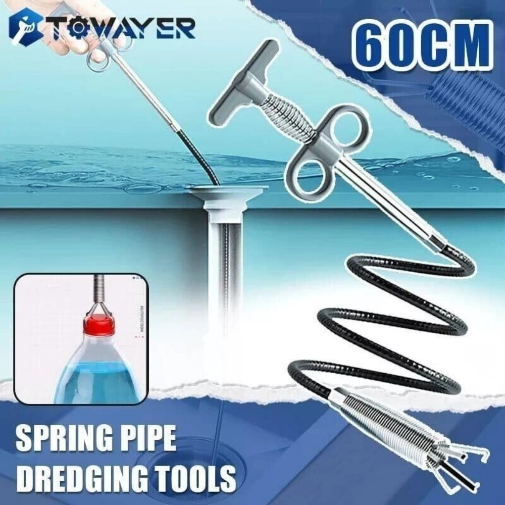 Drain Cleaner Spring Pipe Snake Clog Remover Sewer Dredging Tool for Kitchen Sink Blockage