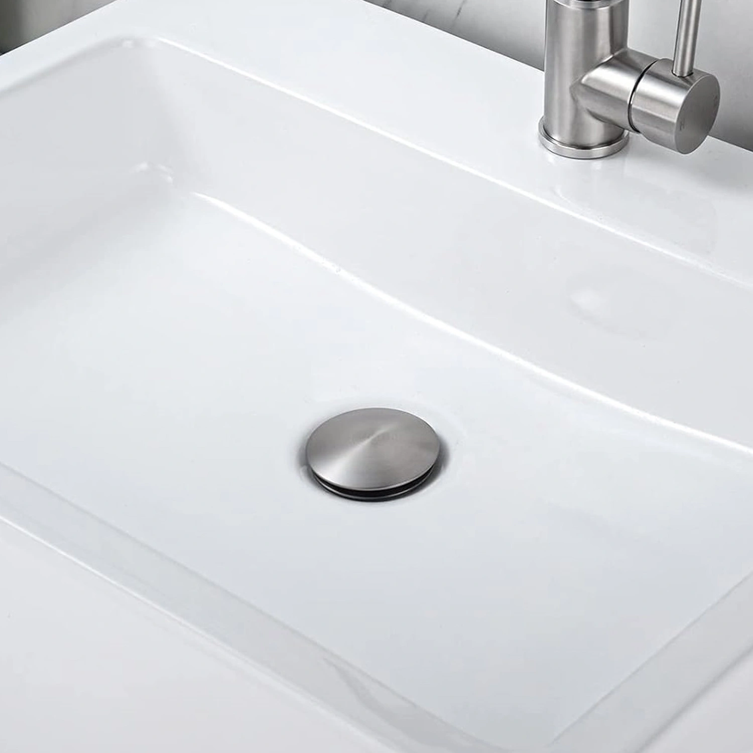 Bathroom Sink Drain without Overflow, Vessel Sink Lavatory Vanity Pop Up Drain Stopper, 304 Stainless Steel view 4