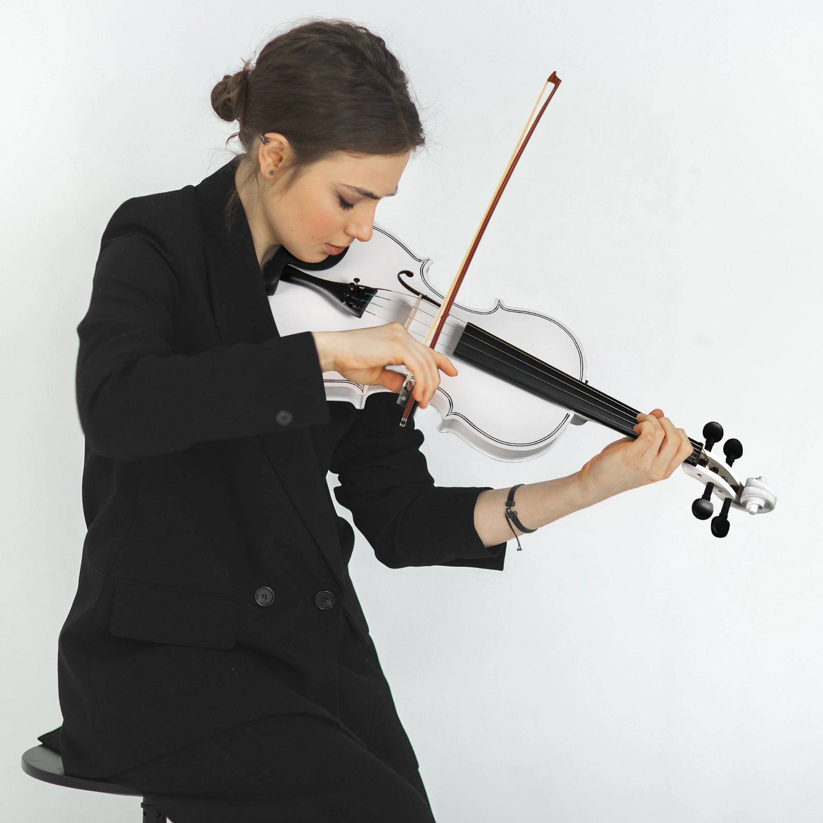 Size 4/4 Violin Set for Adults Beginners Students with Hard Case,Violin Bow,Shoulder Rest,Rosin,Extra Strings and Sordine view 17