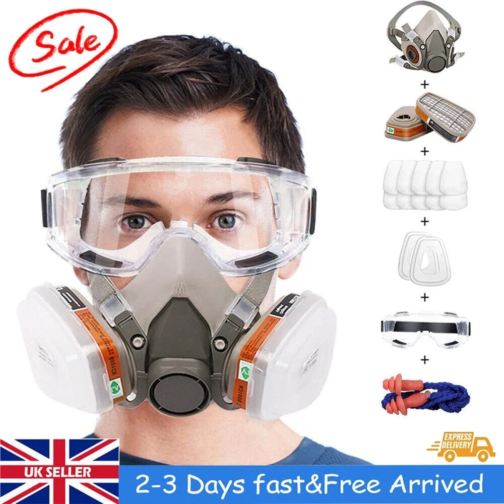 17PCS 3M 6200 Respirator Mask, Anti-Dust Gas Mask for Spray Painting Sanding, Reusable Safety Face Cover view 2
