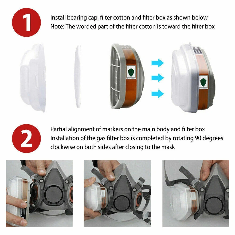 17PCS 3M 6200 Respirator Mask, Anti-Dust Gas Mask for Spray Painting Sanding, Reusable Safety Face Cover view 5