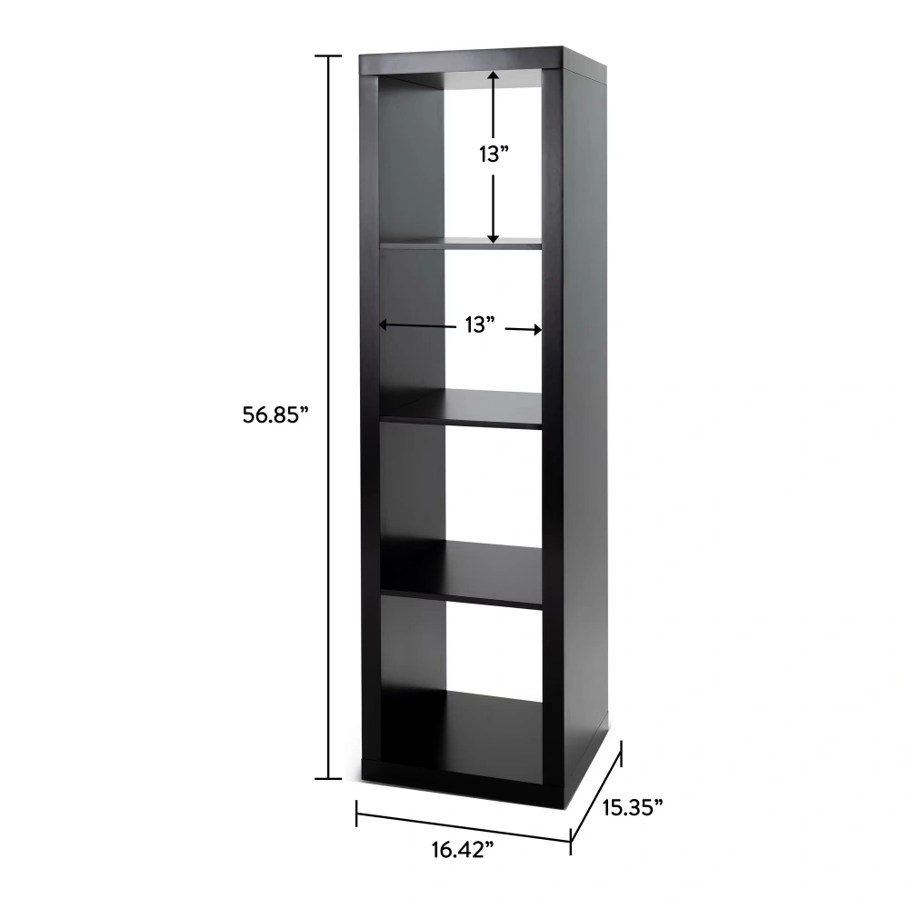 4 Cube Vertical Storage Organizer, Solid Black (Shipment from Walmart) view 4