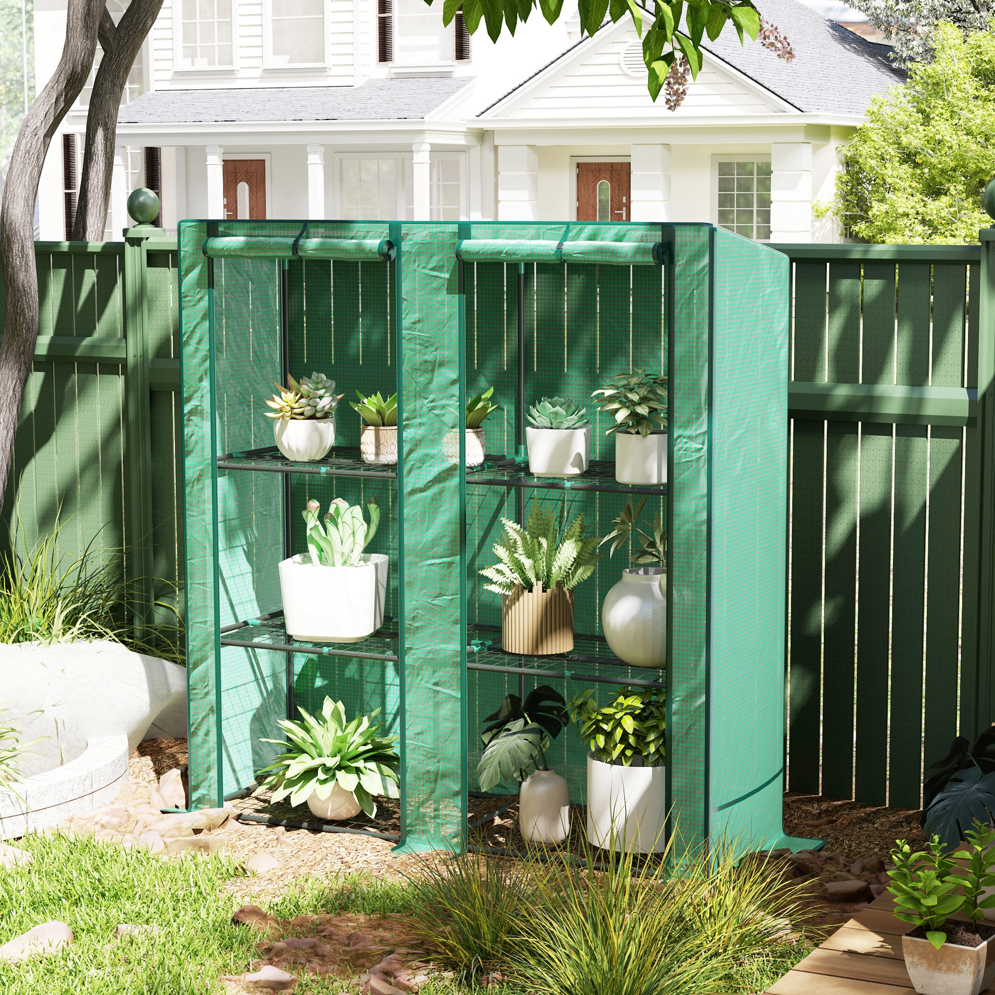 Mini Walk-in Greenhouse Tunnel Cold Frame Plant Grow House Portable Garden Hoop Cover view 3