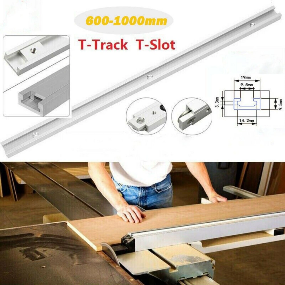 800/1000mm T-slot T-track Miter Track Jig Fixture Slot Woodworking Tool Aluminum-800mm