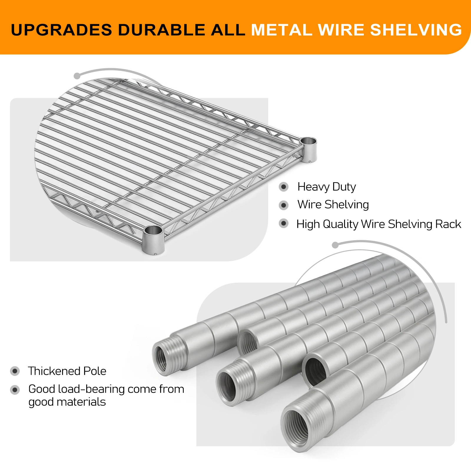 5-layer double row, freely adjustable layer spacing, with adjustable feet, display stand, iron, 147*35*180cm, chrome-plated view 7