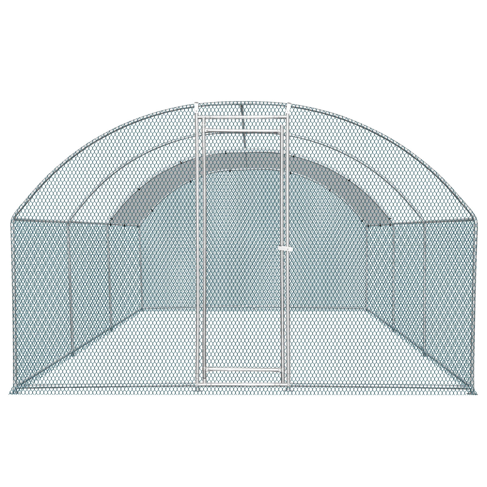 19.7x9.8x6.5ft Large Metal Chicken Coop with Run, Walk-in Poultry Cage with Waterproof Cover & Arc Roof, Heavy-Duty Galvanized Steel Ducks Rabbits Habitat Cage
