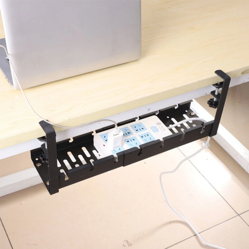 No Drill Cable Tray with Clamp Under Desk Cable Management Tray Wire Management view 2