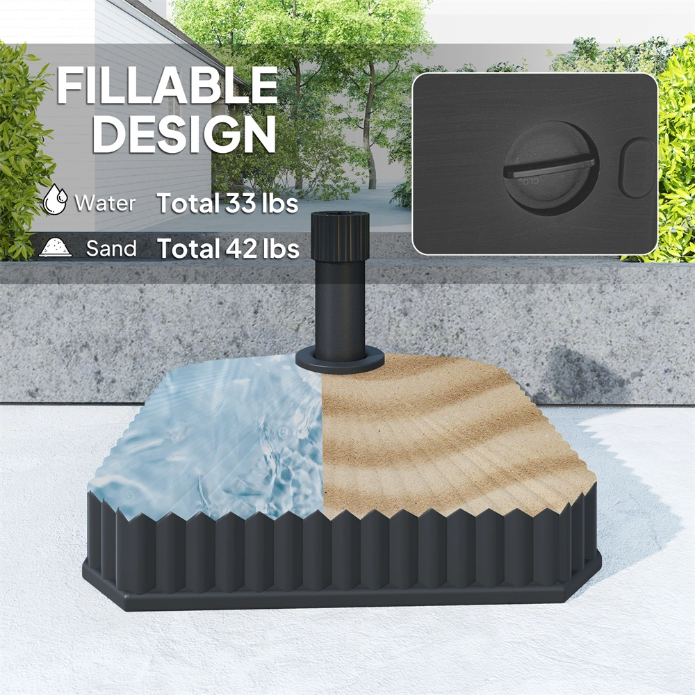 Heavy Duty Umbrella Base - Round Patio Market Umbrella Stand for Outdoor Deck & Garden view 4