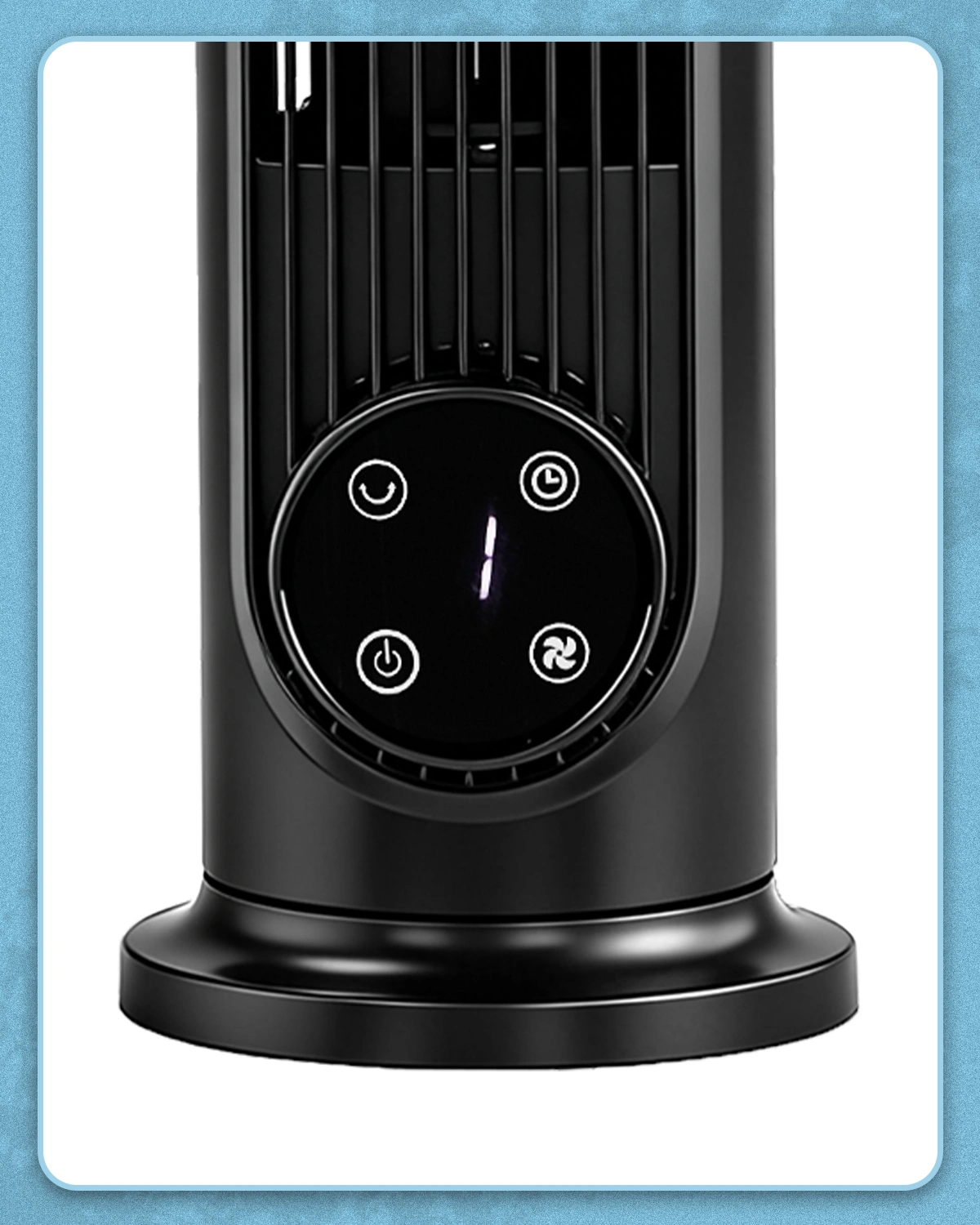 US Standard RTW-CR Tower Fan, 110V, 25W, 16 Inch Mini Column Tower Fan, Touch Control with Remote, Plastic Body, Copper Motor, Black, 3 Speed, Oscillating, 9-Hour Timer, Floor & Wall Mount for Home Use view 3