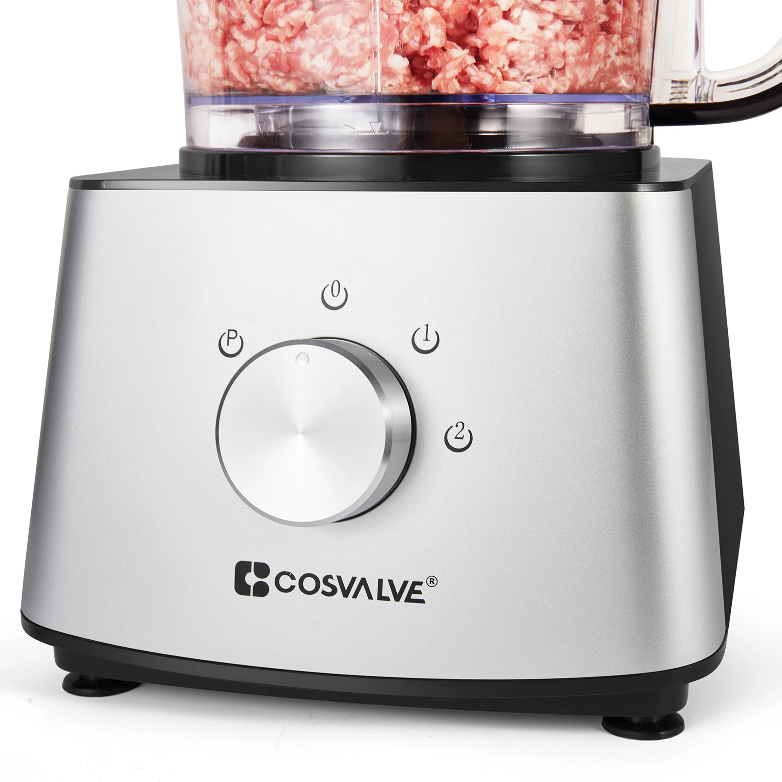 9-in-1 Variable Speed Food Processor, Silver Multi-Function Kitchen Blender Chopper Mincer with Adjustable Speed Control view 3