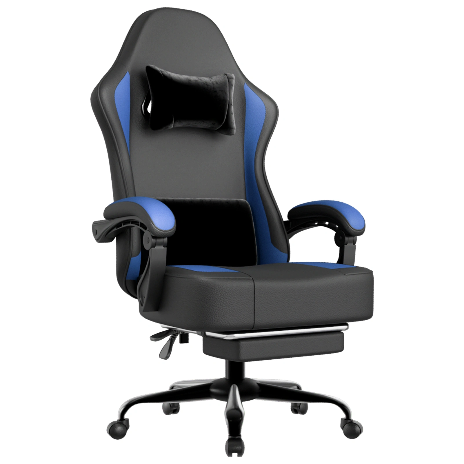 Ergonomic Gaming Chair with Pocket Spring Cushion & Footrest, Breathable PU Leather Computer Chair, Adjustable Headrest & Lumbar Support for Adults, Office Desk Chair