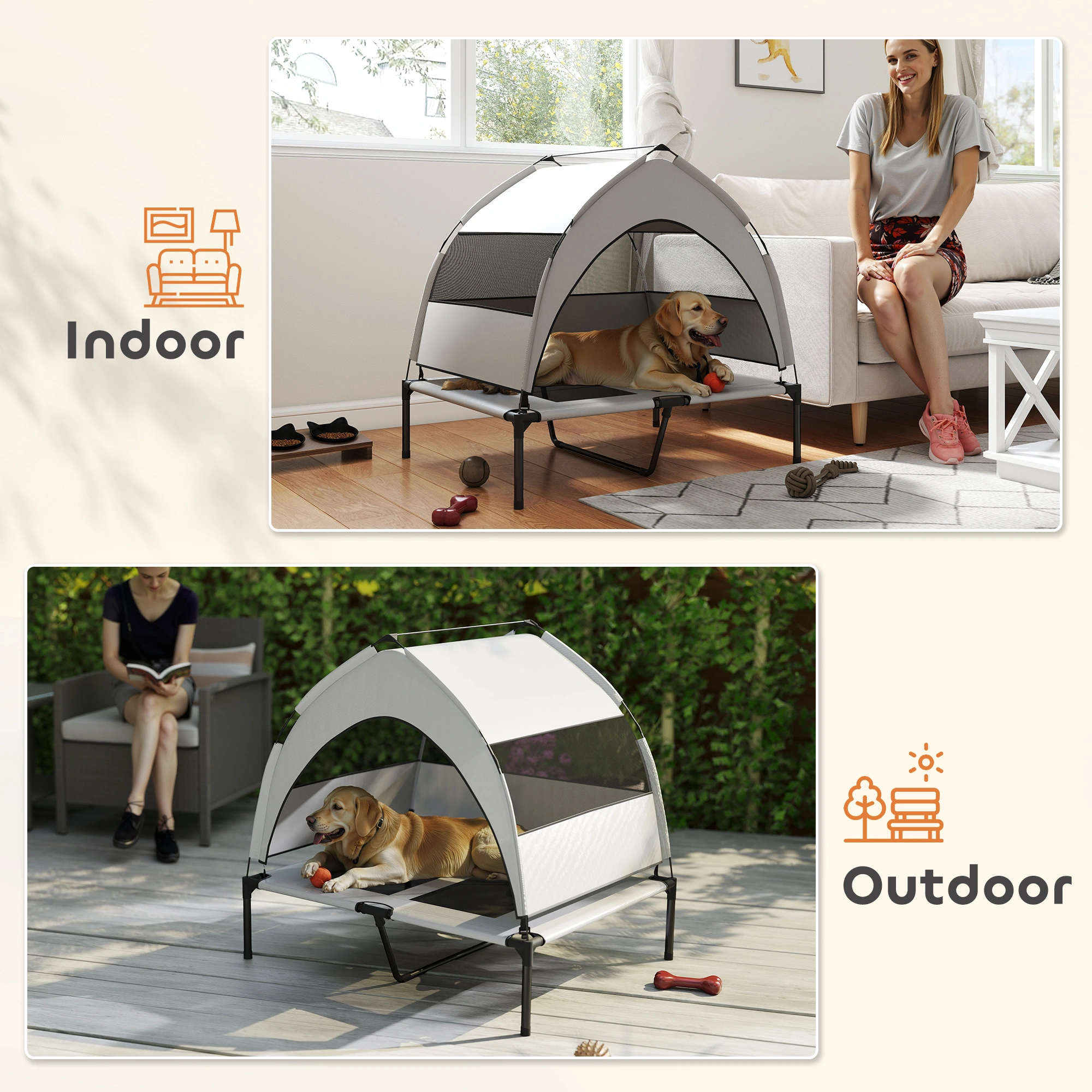 Weatherproof Dog House - Outdoor Indoor Pet House, Insulated, Medium to Large Dogs, Waterproof Roof, Easy Assembly view 3