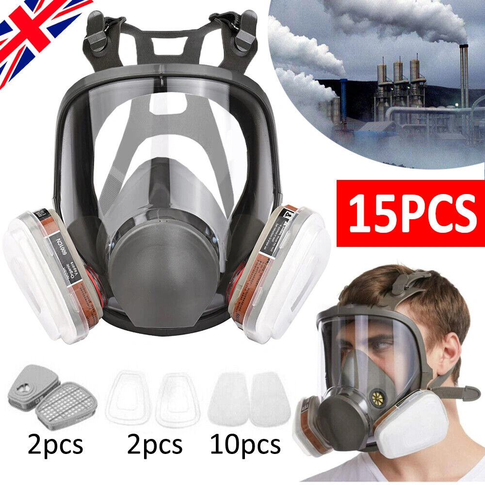 6800 Full Face Gas Mask Respirator - 15 IN 1 Chemical Vapor Paint Spray with 95% Filter view 2