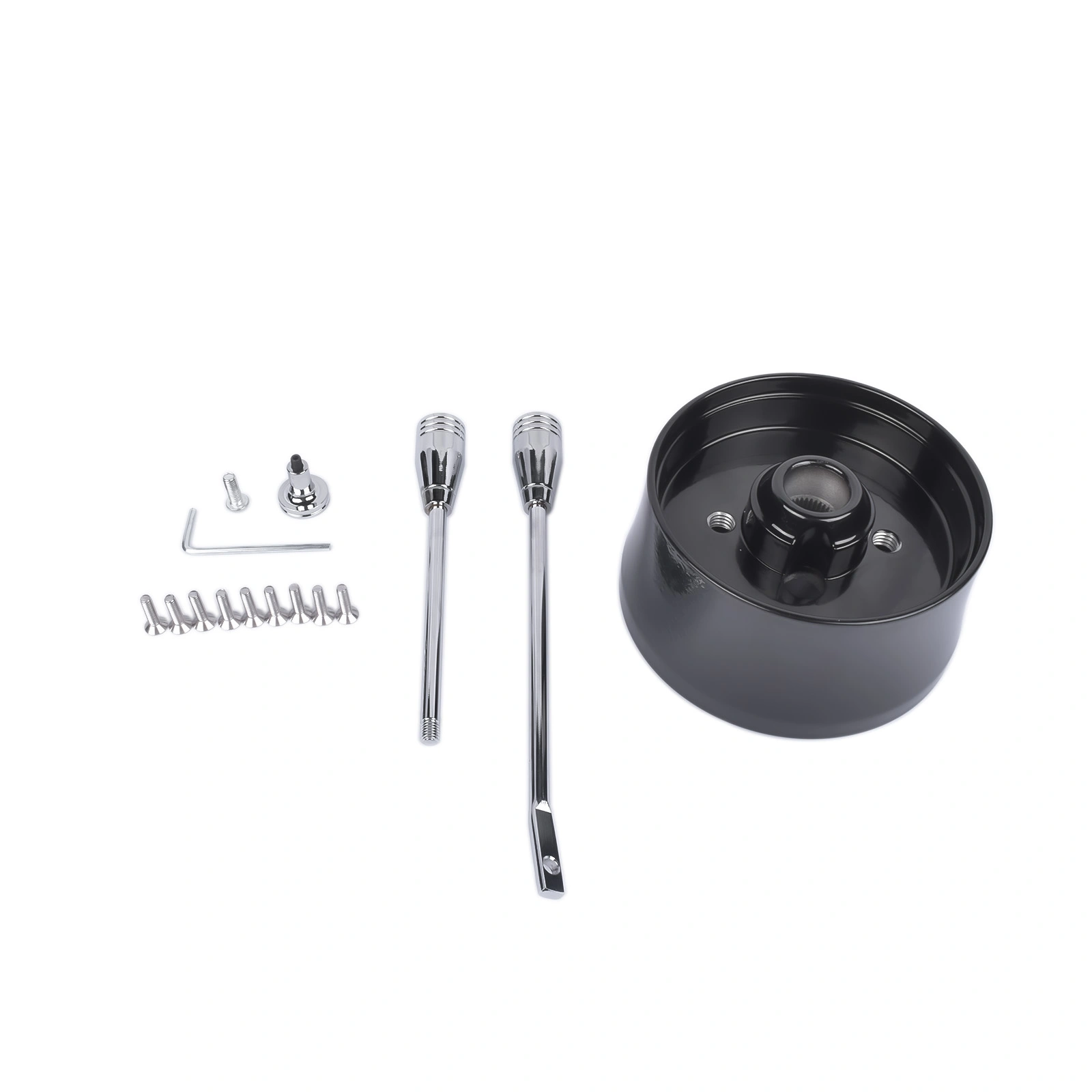 32 Inch Black Tilt Steering Column Floor Shift with 9 Hole Wheel Adapter No Key Manual view 7
