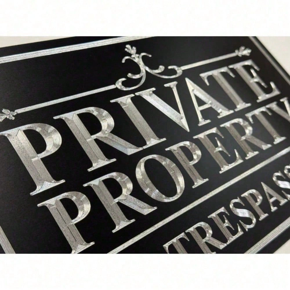 CIFbuy Private Property No Trespassing Sign Reflective Metal Weatherproof Outdoor Warning Sign 12x8 Inch (TikTok, temu pick-up service) view 8