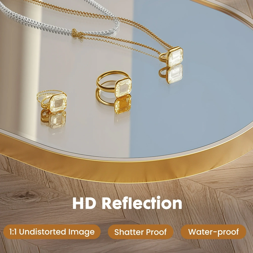 24x36 Arch Bathroom Mirror Wall Mounted, Gold Aluminum Frame, Vanity Mirror for Bedroom Living Room Entryway view 6