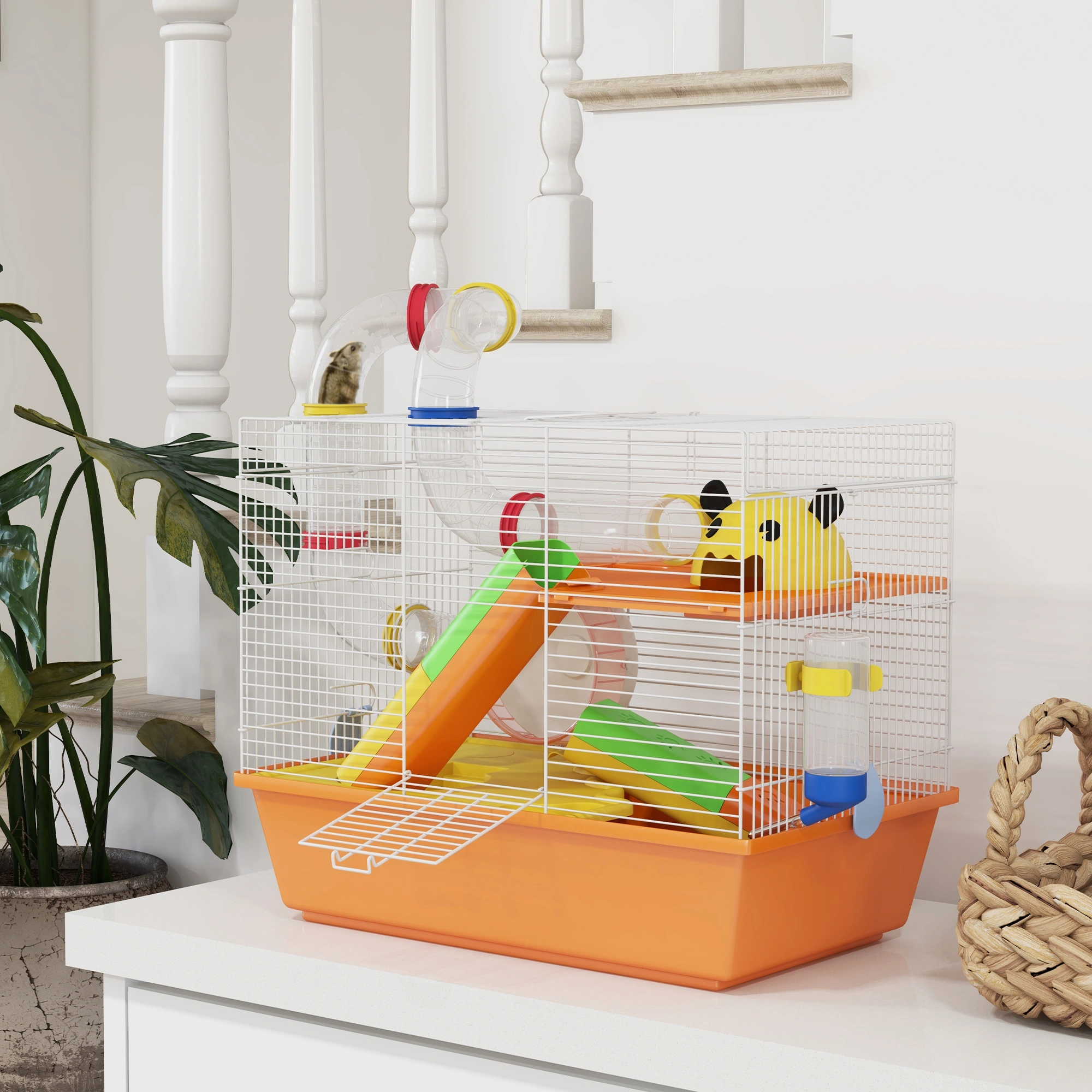 Hamster Cage/Pet Cage - Large Enclosure with Tubes, Bedding Area for Small Pets