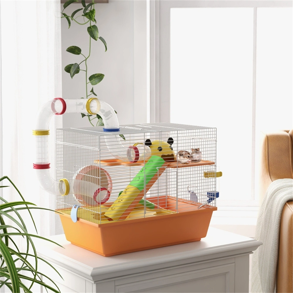 Hamster Cage/Pet Cage - Large Enclosure with Tubes, Bedding Area for Small Pets view 2