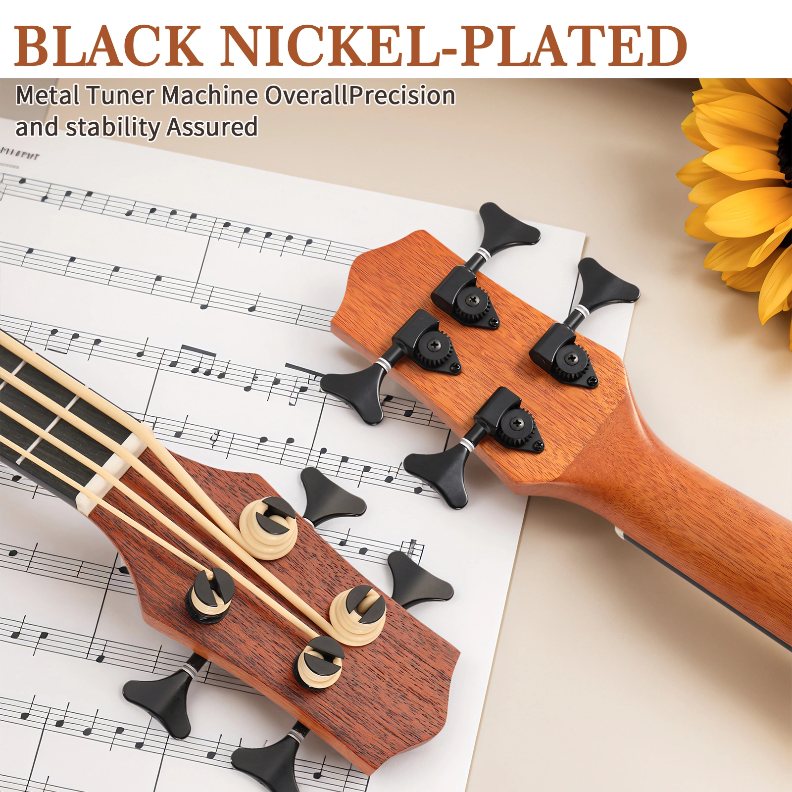 30 Inch Ukulele Bass Guitar Mahogany Body w/ EQ, Includes Cotton Bag Capo Strap 3 Picks Wrench Tool Bundle view 4