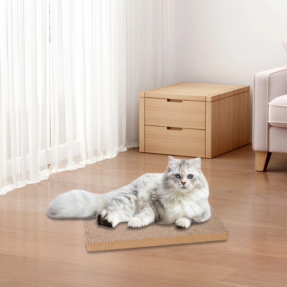 5 Pack Reversible Cat Scratching Board Corrugated Cardboard Scratch Pad Bed for Indoor Cats Kittens view 2