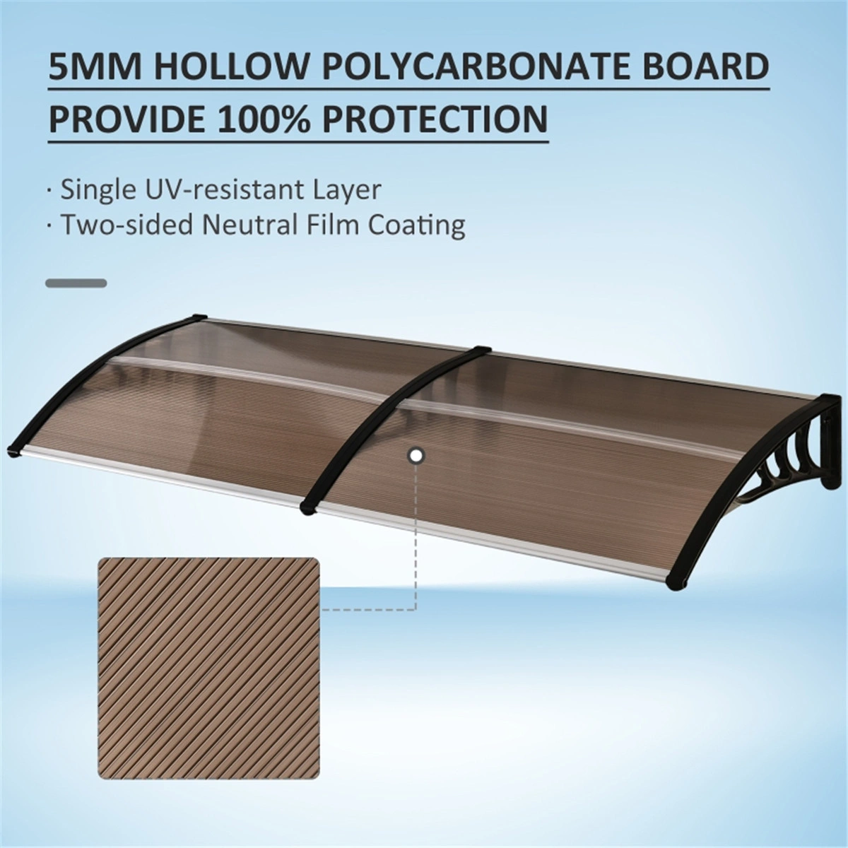 Door Canopy Entryway Awning Outdoor Rain Protection Porch Overhang