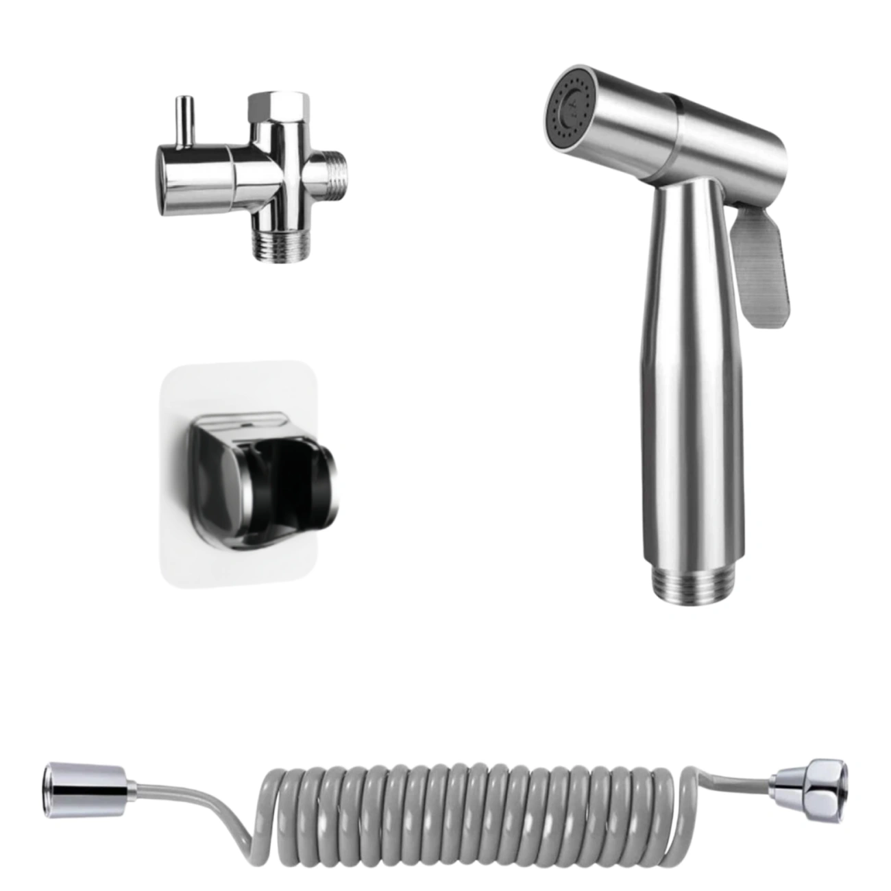 Handheld Bidet Sprayer, Shattaf Toilet Bidet with Hose, Bathroom Cleaner Spray Gun & Shower Head Accessory