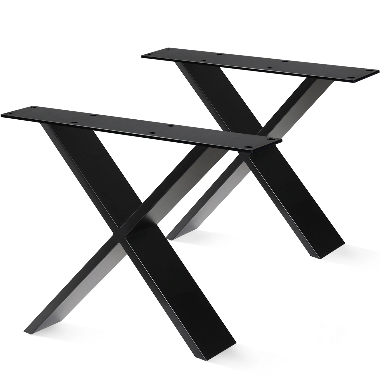 Black Table Legs 61cm X Shape Table Base Two Piece Coffee Table Legs Dining Table Bench Bedside Table