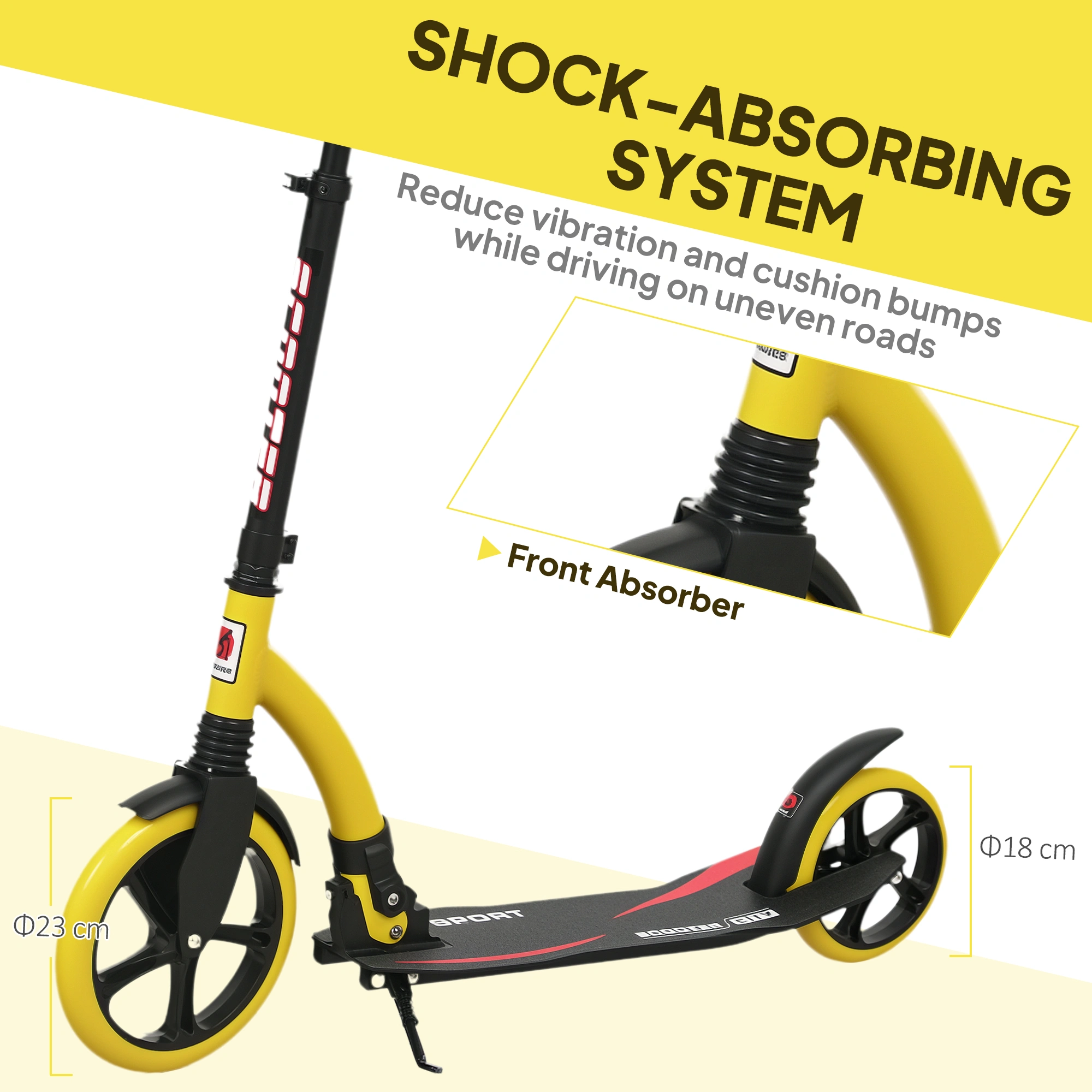 Youth Scooter for Kids, Adjustable Handlebar, Foldable Mini Skateboard, 8" Wheels, Ages 3-8, Lightweight Kick Scooter view 2