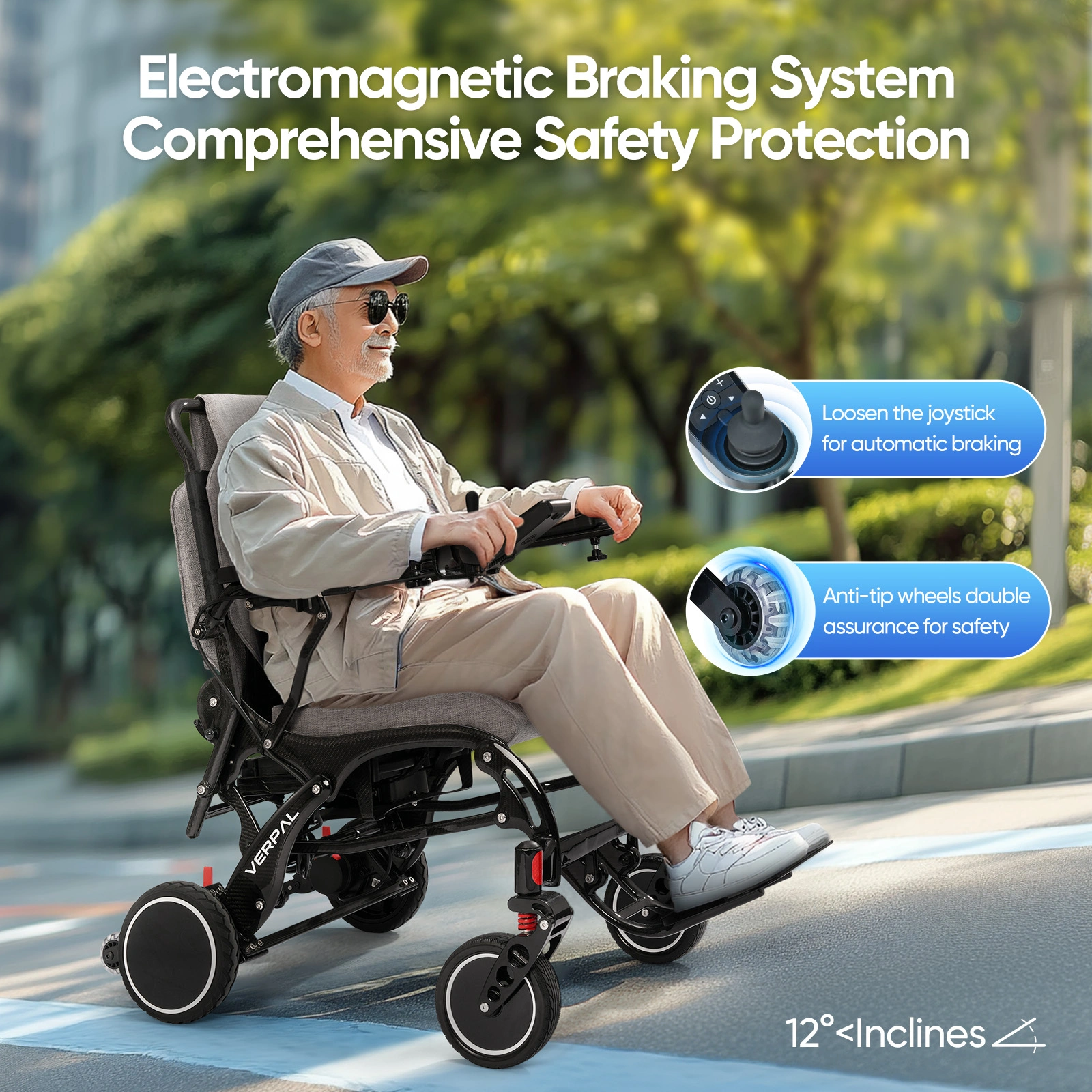 21" Lightweight Carbon Fiber Electric Wheelchairs for Adults, 20 Miles Long Range Motorized Wheelchairs Intelligent Wheelchairs for Adults All Terrain Wheelchairs Portable Airline Approved, Shipment from an un-certified eBay warehouse view 6