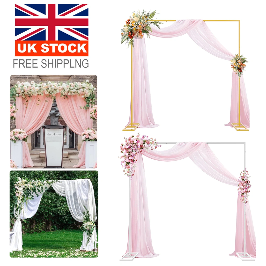 3x3m Pipe and Drape Stand Backdrop Support System Wedding Arch Flower Rack Party Display view 2