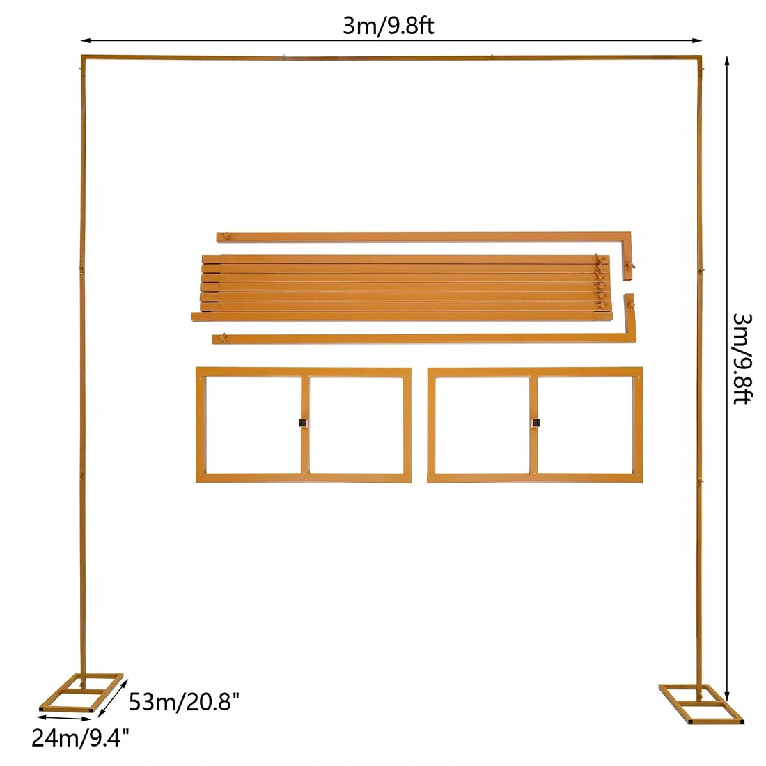 3x3m Pipe and Drape Stand Backdrop Support System Wedding Arch Flower Rack Party Display view 3
