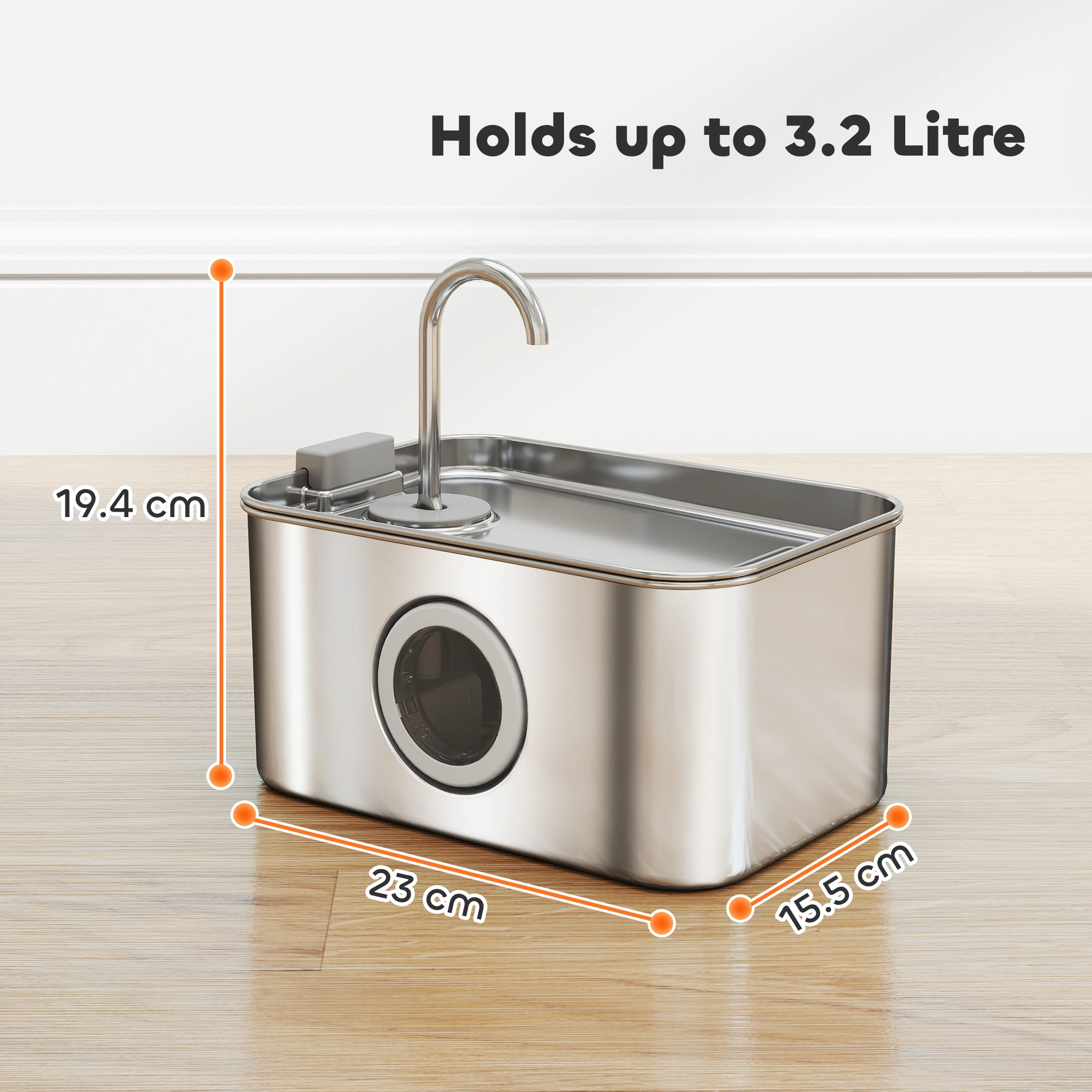 Cat Water Fountain Dog Drinking Fountain, Automatic Pet Water Dispenser with LED Light, Quiet Cat Waterer view 2