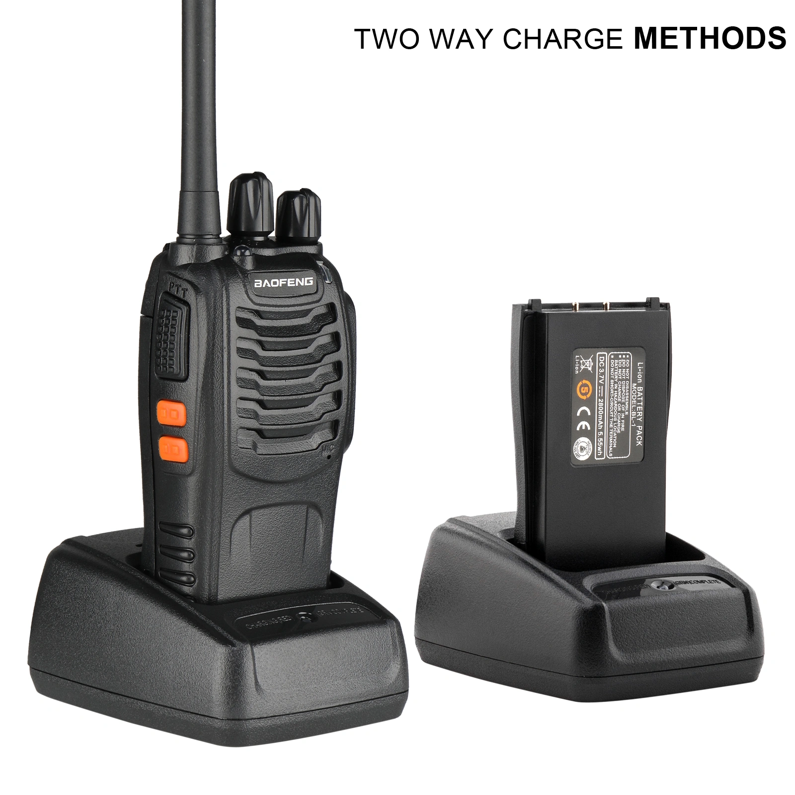 BF-88E Walkie Talkie 1500mAh EU Standard Black Ultra-long Standby Two-way Radio view 24