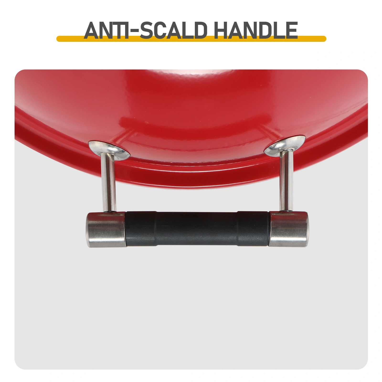 Electric BBQ Grill with Stand, Portable Double Layer Indoor/Outdoor Electric Grill for Indoor & Outdoor Use, 1600W, Red view 4