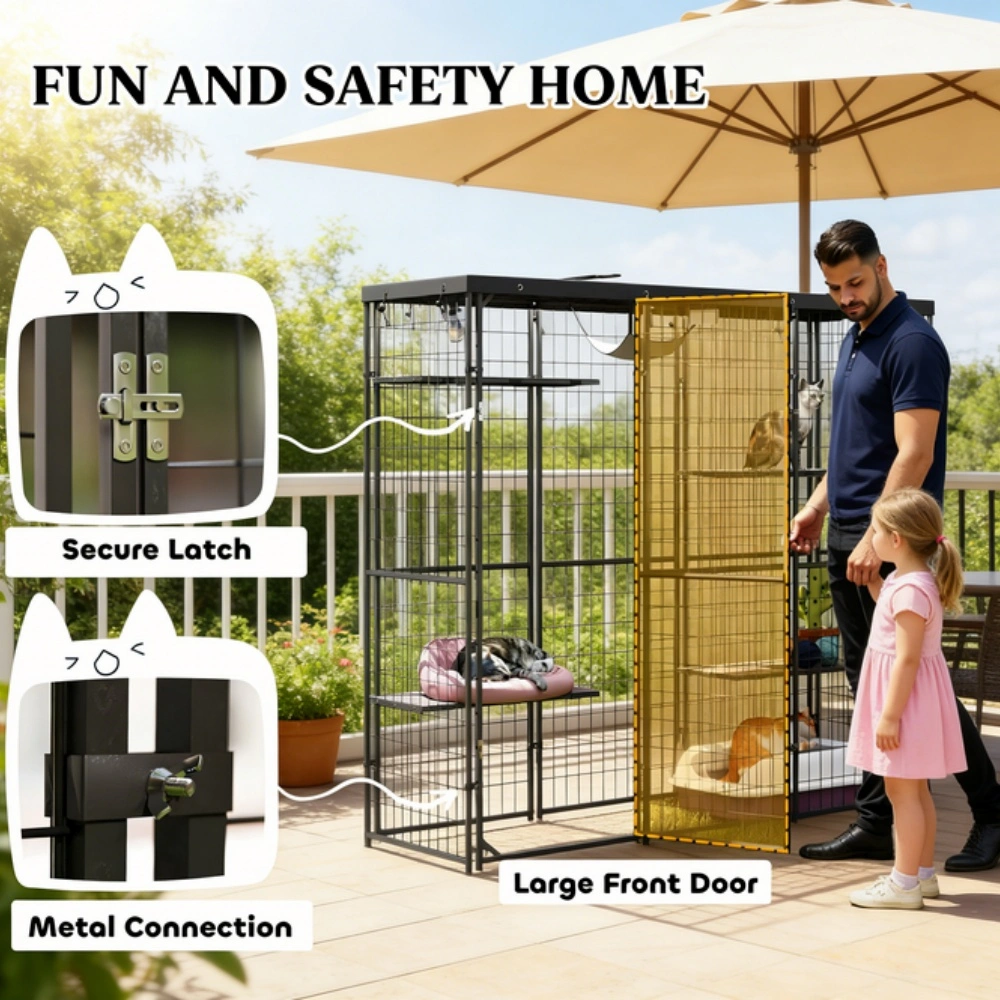 Pet Cat Cage with Door for Indoor Small Animal Housing view 4